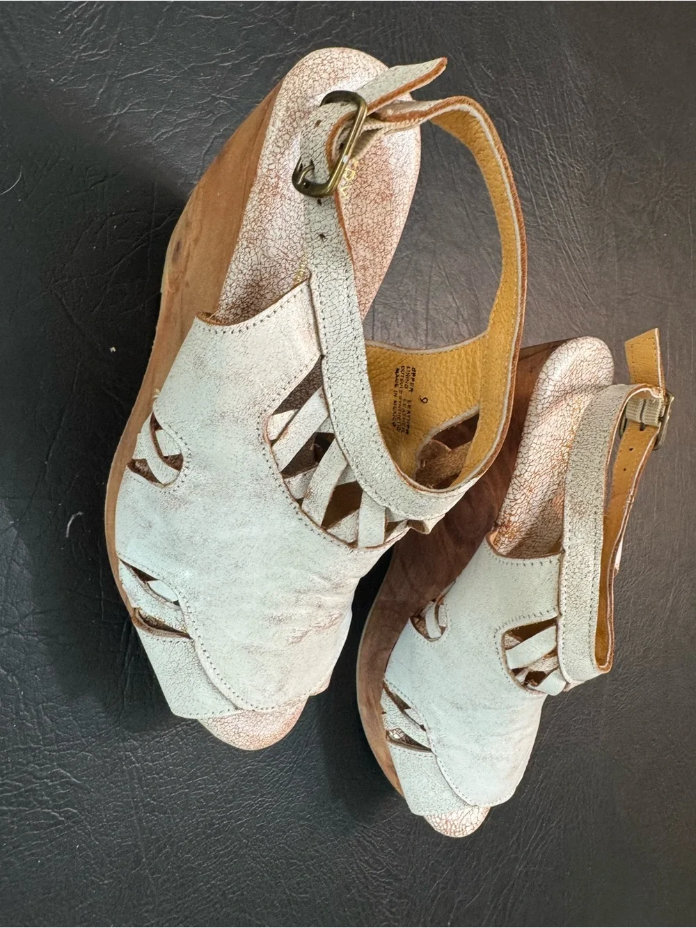 Women’s White Wedge Sandals with Adjustable Ankle Strap